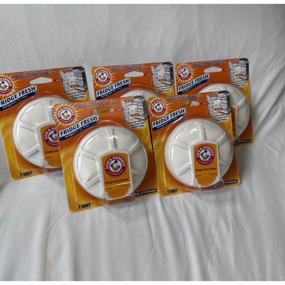 Lot of 5 Arm & Hammer Fridge Fresh Refrigerator Baking Soda Odor Absorber